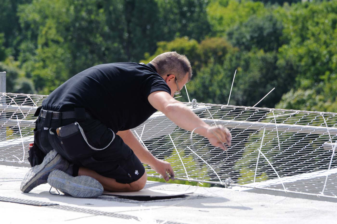 baudokumentation Bespannung Geländer Heliport 